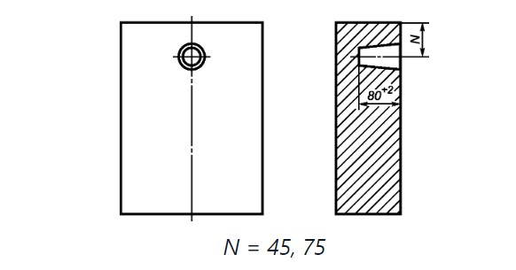 Размеры отверстий для штырей. Вариант 4